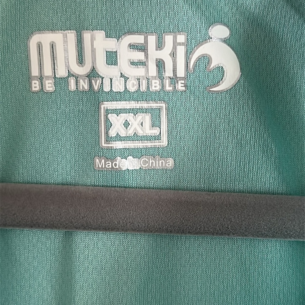Muteki Cycling Top Mesh fabric Pockets Full Zip Short Sleeve Sea Green/New/Flaw - Picture 3 of 11